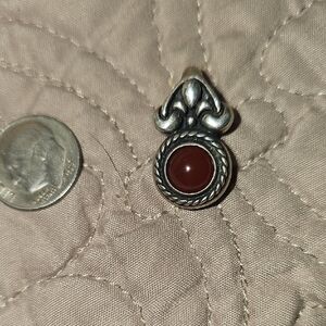 Vintage Elegant Classy Carnelian And Sterling Silver Pendant